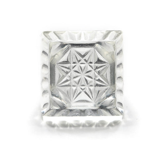 Etched Square Ring Vintage Clear