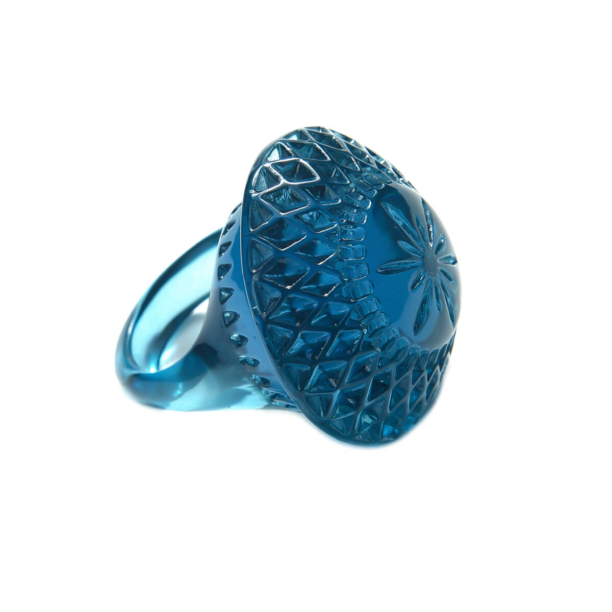 Etched Circle Ring Classic Blue