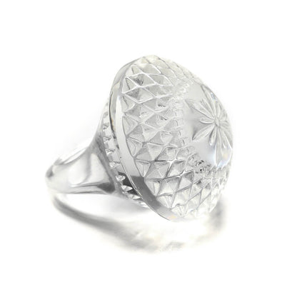 Etched Circle Ring Vintage Clear
