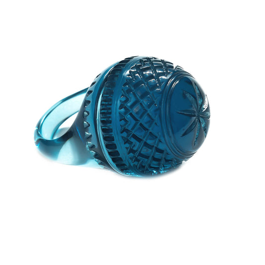 Etched Dome Ring Classic Blue