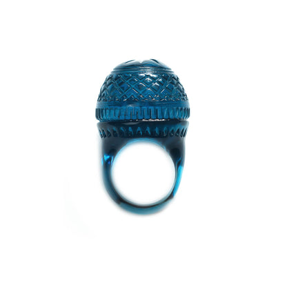 Etched Dome Ring Classic Blue