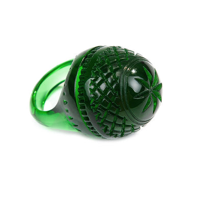 Etched Dome Ring Emerald Green