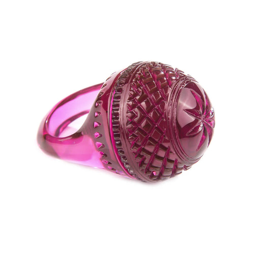 Etched Dome Ring Deep Purple