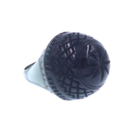 Etched Dome Ring Black