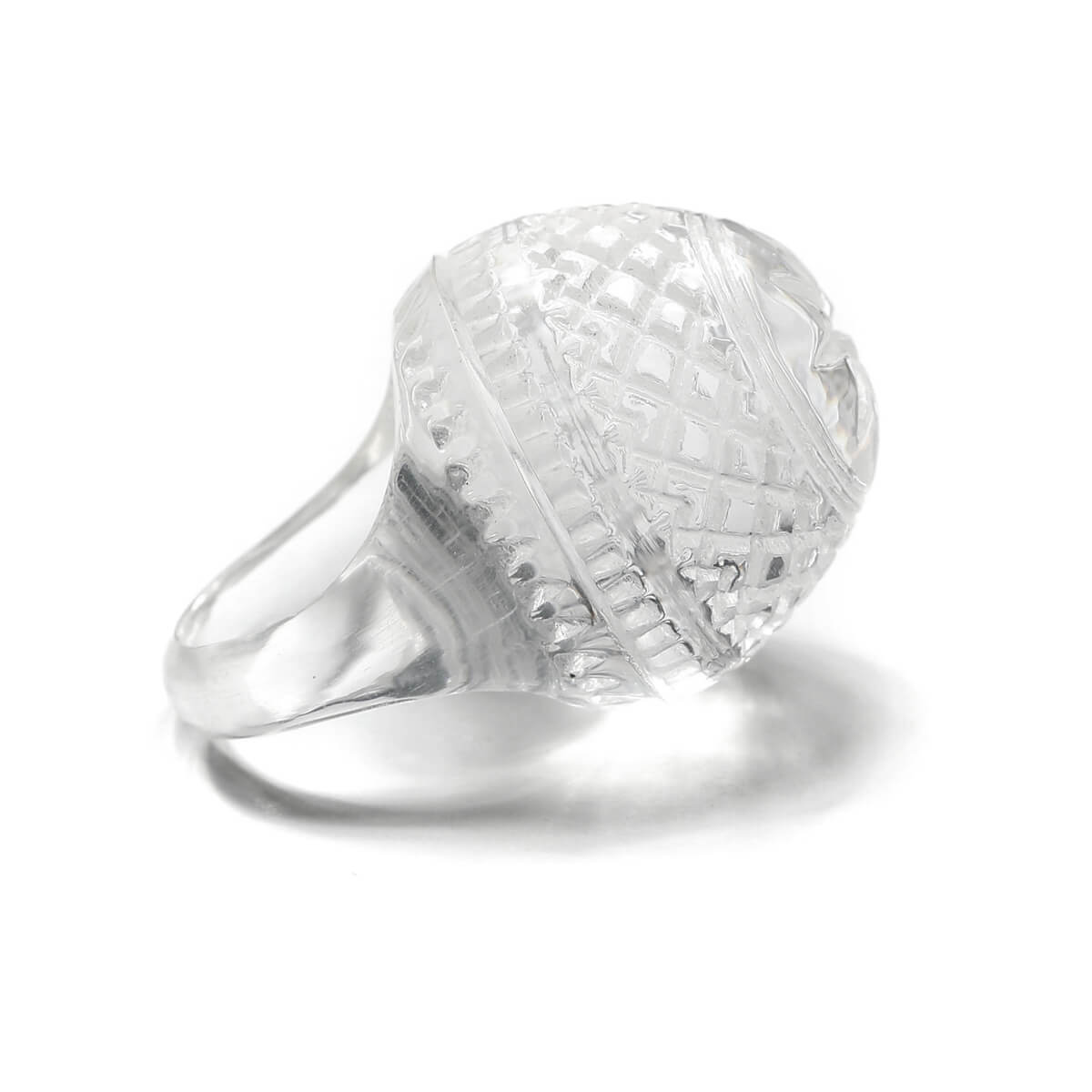 Etched Dome Ring Vintage Clear