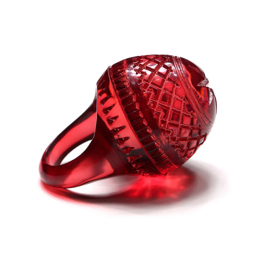 Etched Dome Ring Burgundy