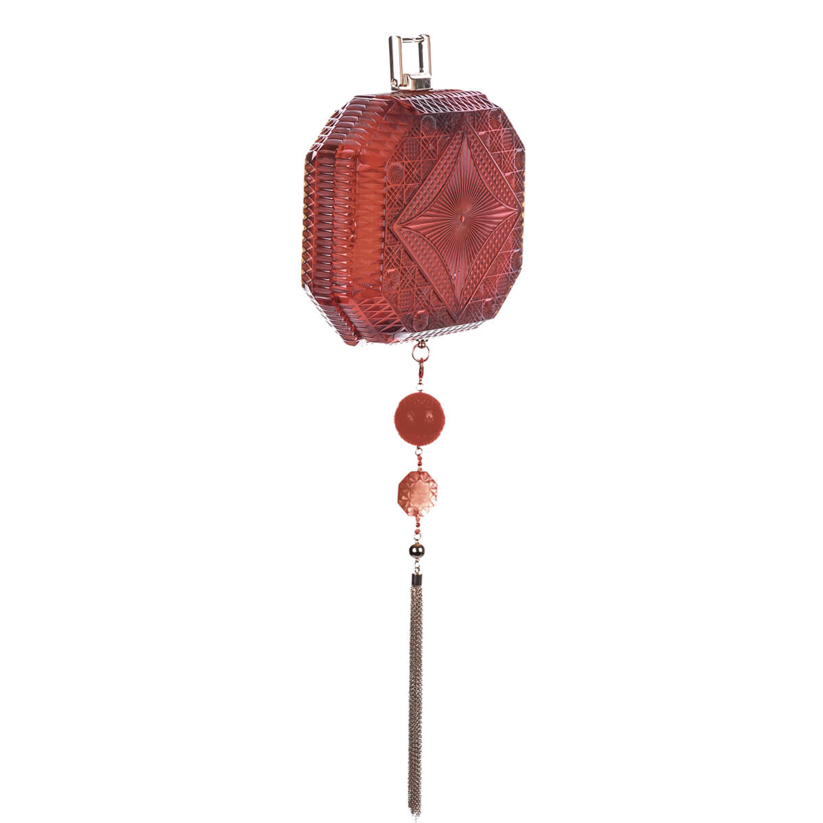 handmade vintage cut glass inspired clutch in amber