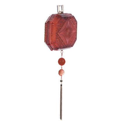 handmade vintage cut glass inspired clutch in amber