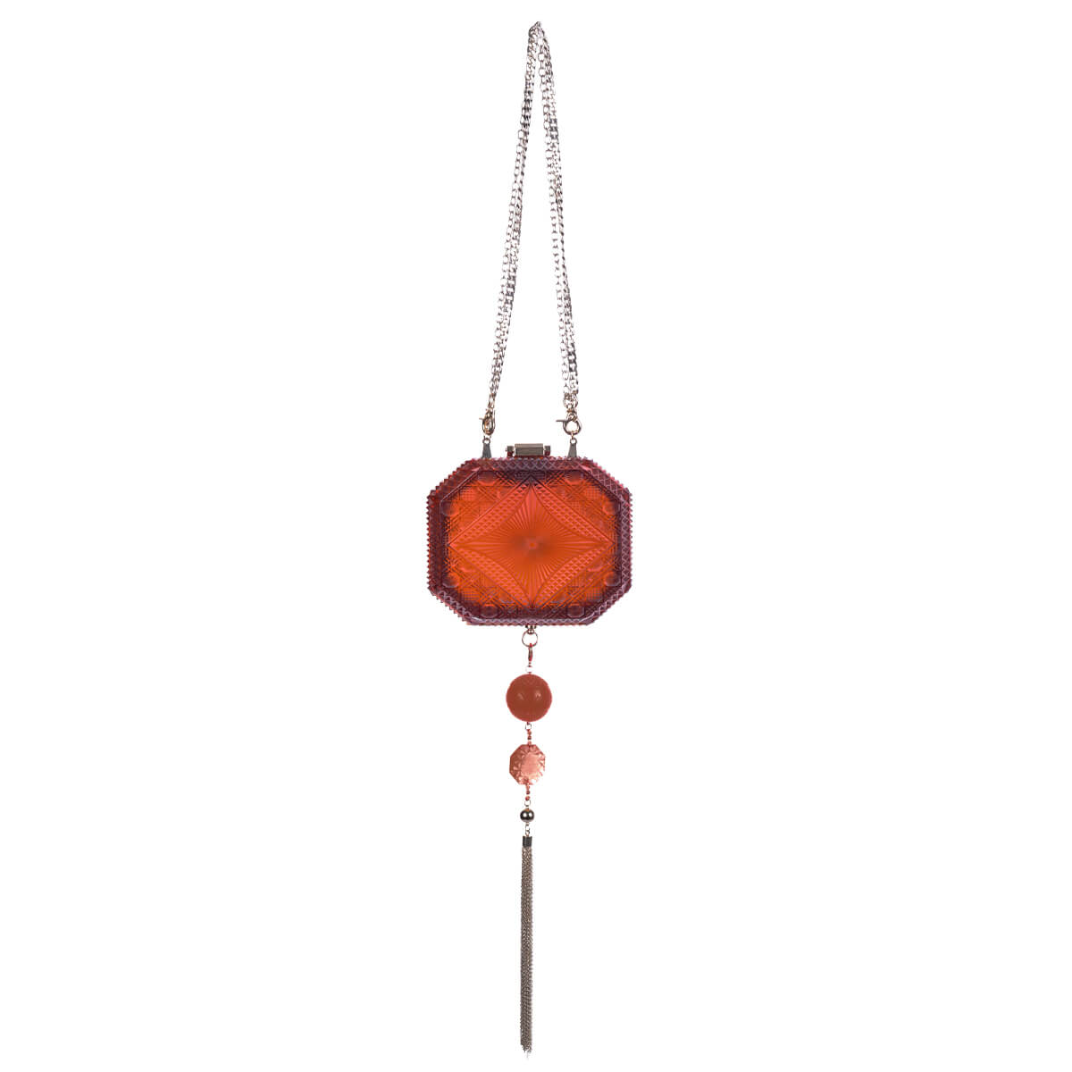handmade vintage cut glass inspired clutch in amber