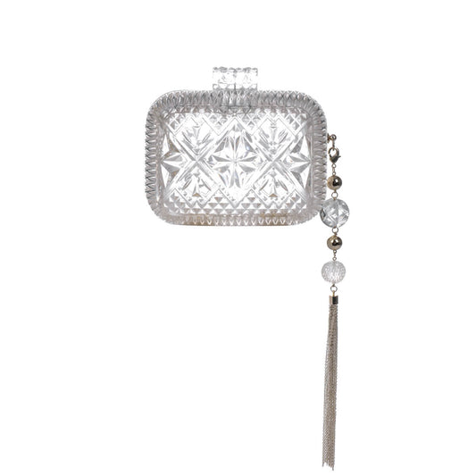 Hand Carved Clutch Vintage Clear