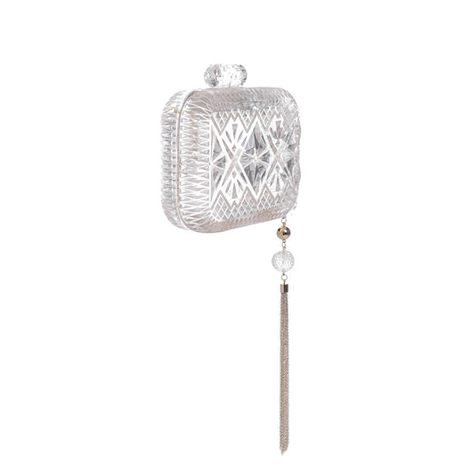 Hand Carved Clutch Vintage Clear