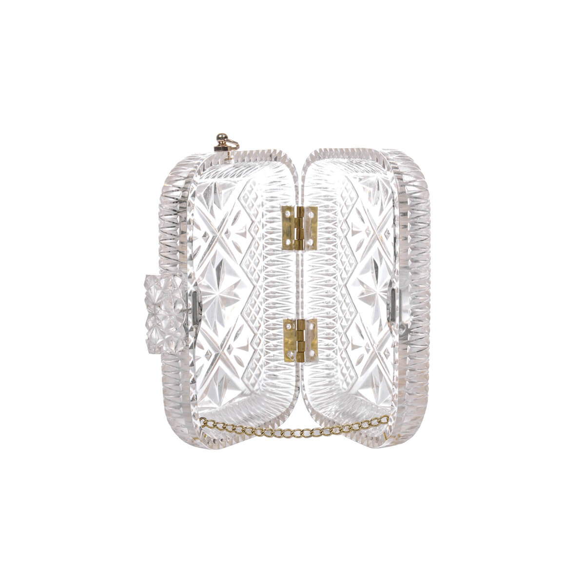 BACK IN STOCK Hand Carved Clutch Vintage Clear