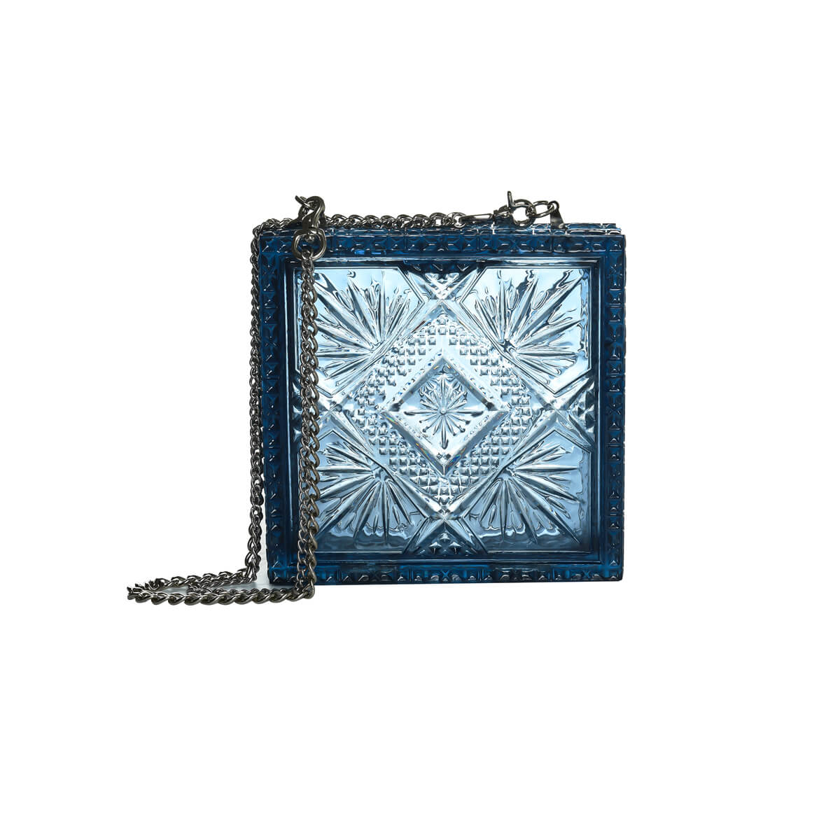 40% OFF Hand Carved Box Clutch Classic Blue