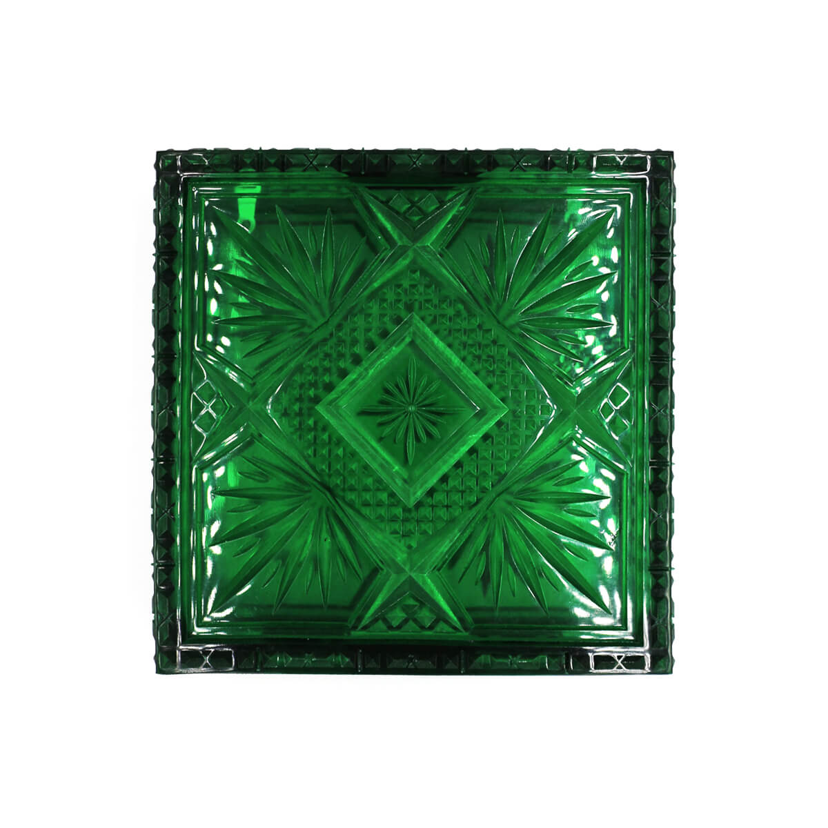 Hand Carved Box Clutch Emerald Green