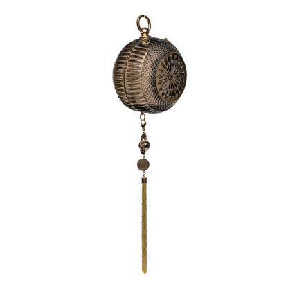 Hand Carved Sphere Clutch Dark Grey