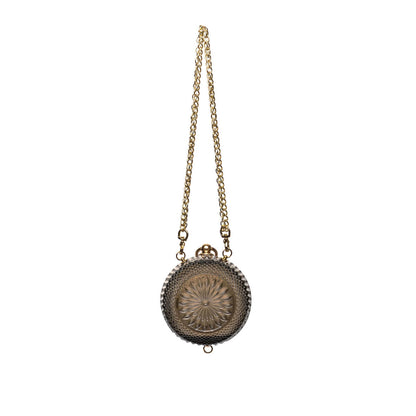 Hand Carved Sphere Clutch Dark Grey