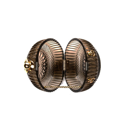 Hand Carved Sphere Clutch Dark Grey