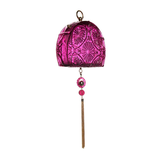 [MADE-TO-ORDER] Hand Carved Fan Clutch Deep Purple