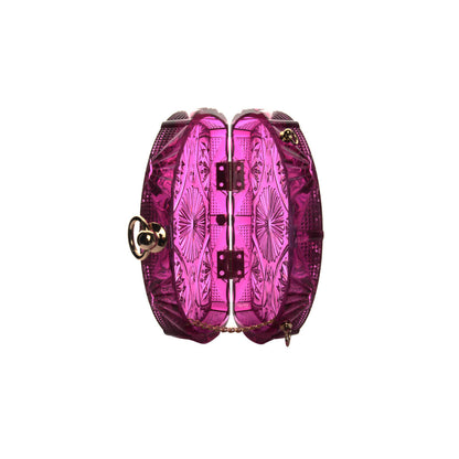 [MADE-TO-ORDER] Hand Carved Fan Clutch Deep Purple