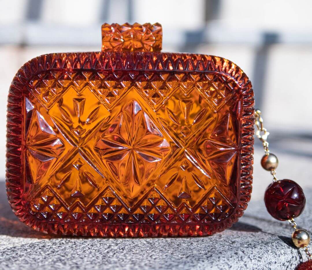 Hand Carved Clutch Amber