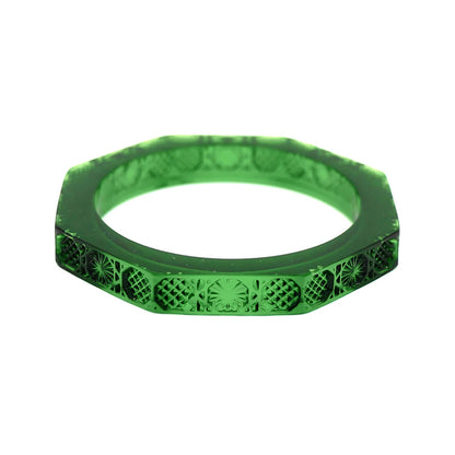 BEST SELLER Slim Octagon Bangle Emerald Green
