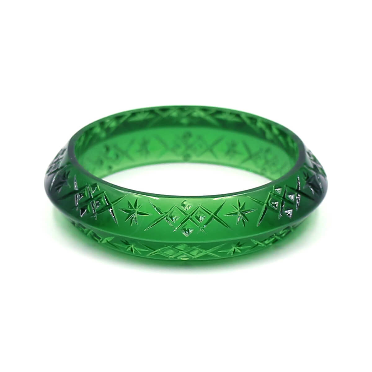 Round Edged Bangle Emerald Green