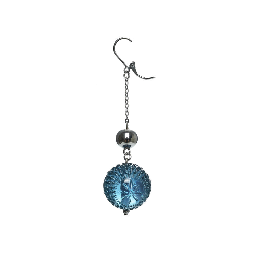 Frosted Ball Drop Earrings Classic Blue