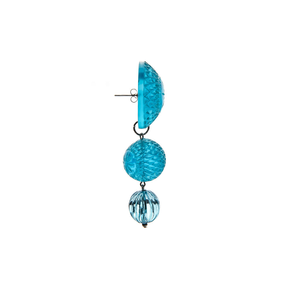 Drip Crystal Stud Earrings Aqua