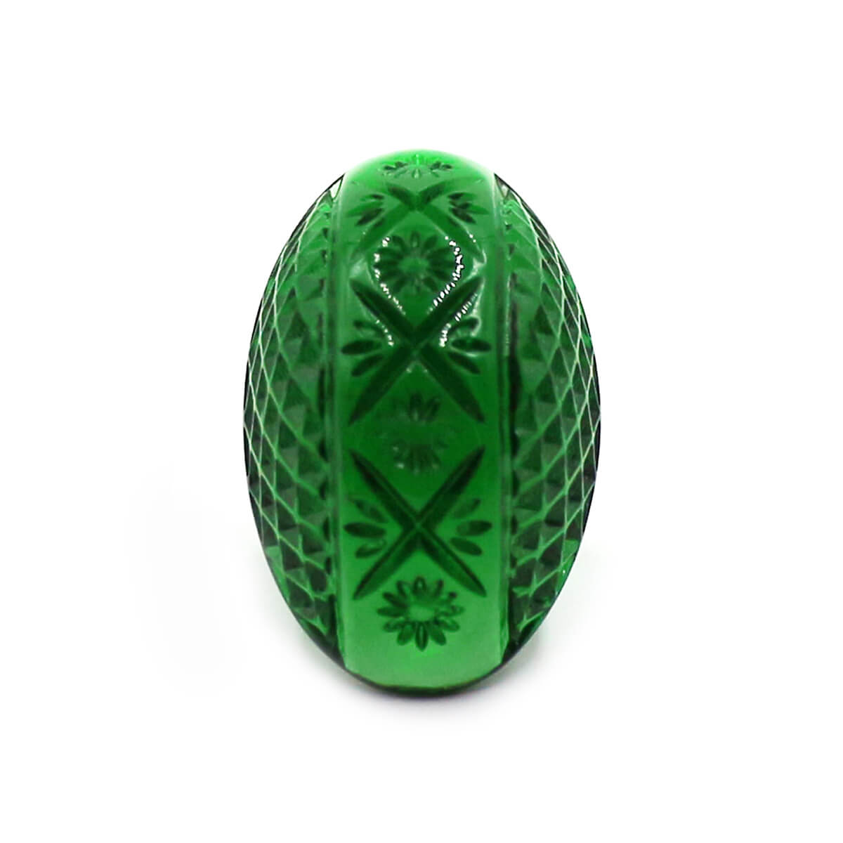 Etched Oval Ring Emerald Green